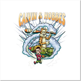 parody war calvin and hobbes carrying rocket Posters and Art